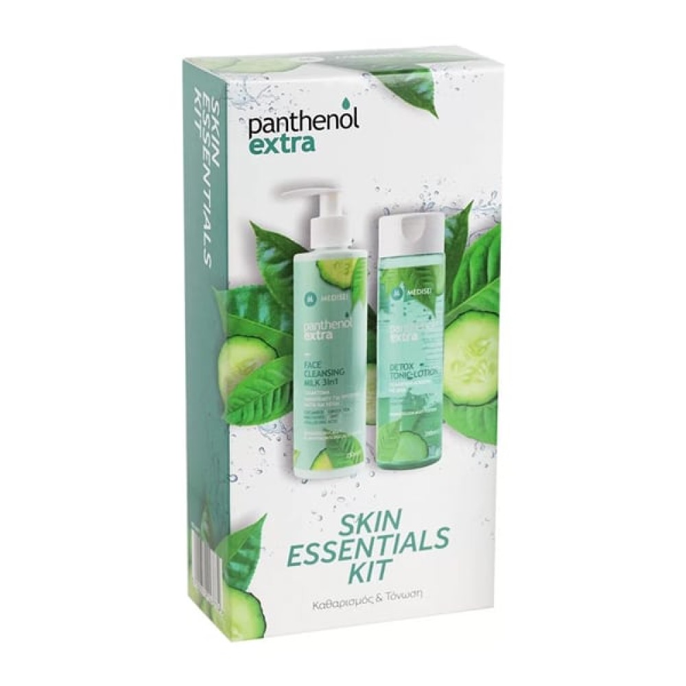 Medisei | Panthenol Extra | PROMO PACK Skin Essentials Kit | Γαλάκτωμα Προσώπου 250ml  και Τονωτική Λοσιόν 200ml.