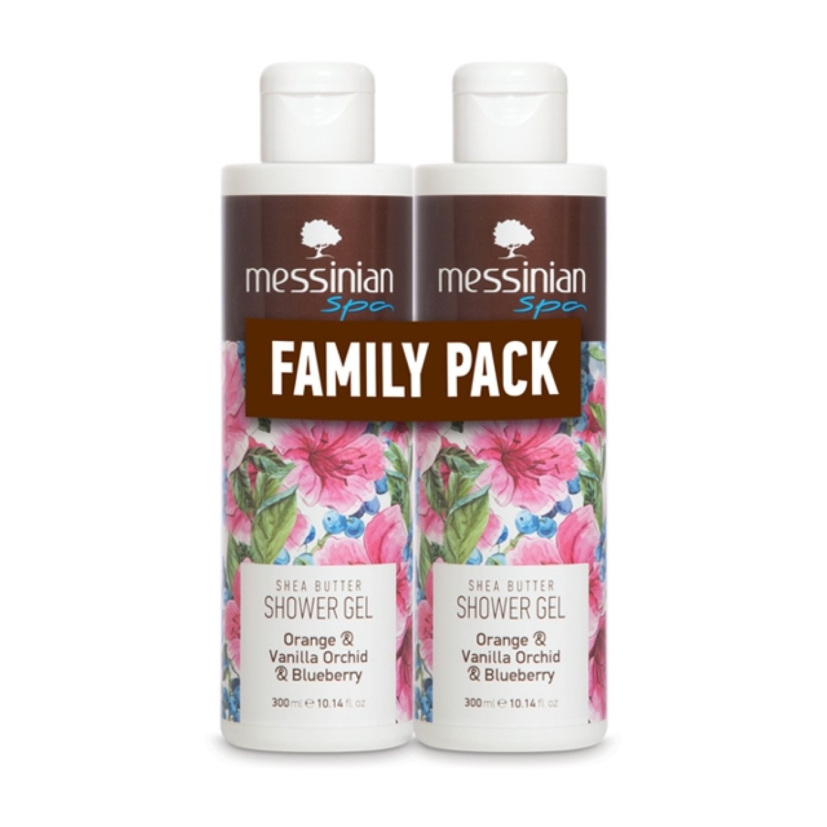 Messinian Spa | Promo Shower Gel Orange & Vanilla Orchid & Blueberry | 2x300ml 