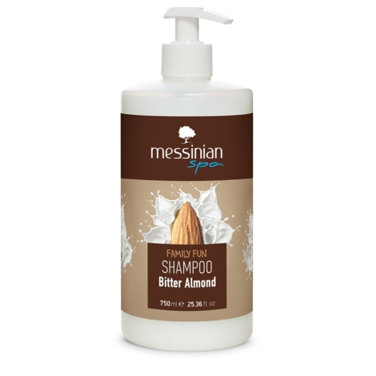 Messinian Spa | Σαμπουάν Καθημερινής Χρήσης για Όλους τους Τύπους Μαλλιών με Πικραμύγδαλο | 750ml