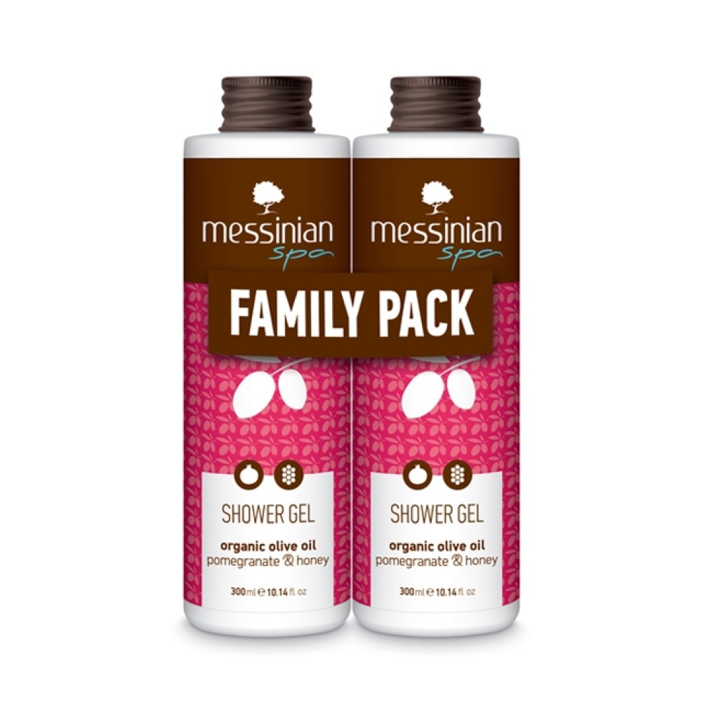 Messinian Spa | Promo Shower Gel Organic Olive Oil Pomegranate & Honey | 2x300ml 