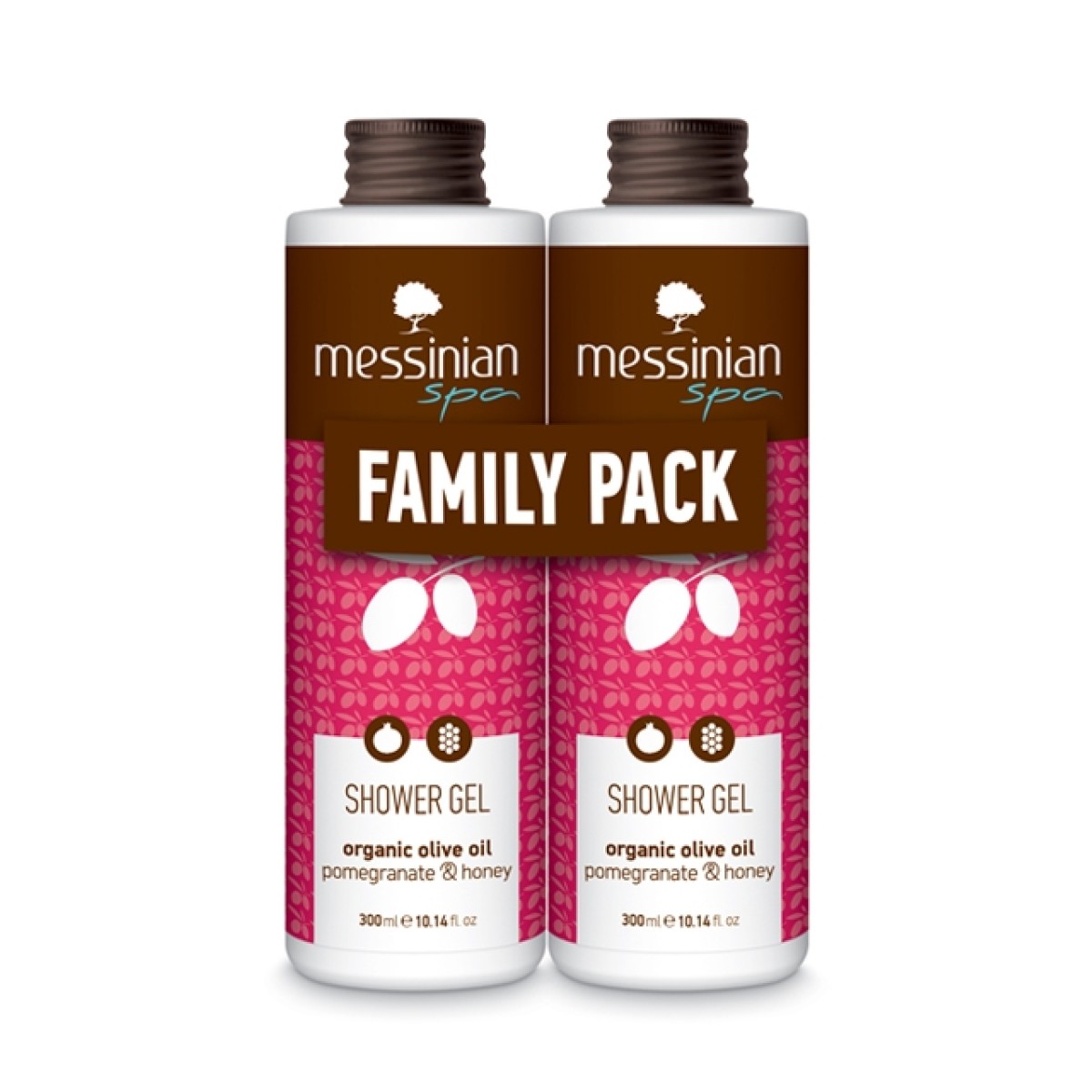 Messinian Spa | Promo Shower Gel Organic Olive Oil Pomegranate & Honey | 2x300ml 