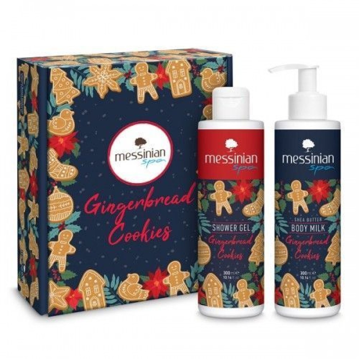 Messinian Spa | Gingerbread Cookies Box Shower Gel 300ml & Body Milk Shea Butter 300ml 