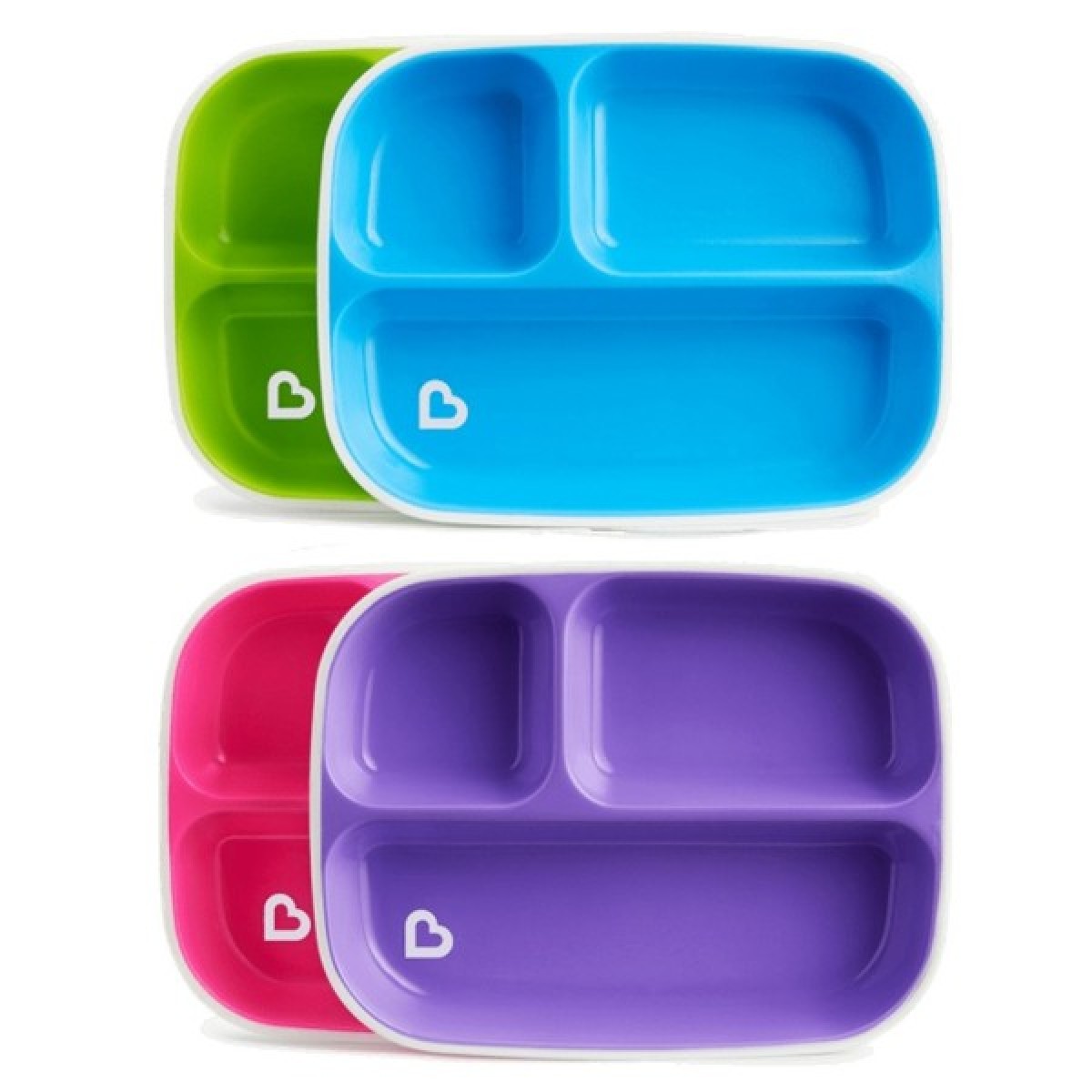 Munchkin | Splash Divided Plates 6m+ 2τμ (Σετ 2 Πιάτων με Διαχωριστικά & Αντιολισθητική Βάση ) | 2τμx
