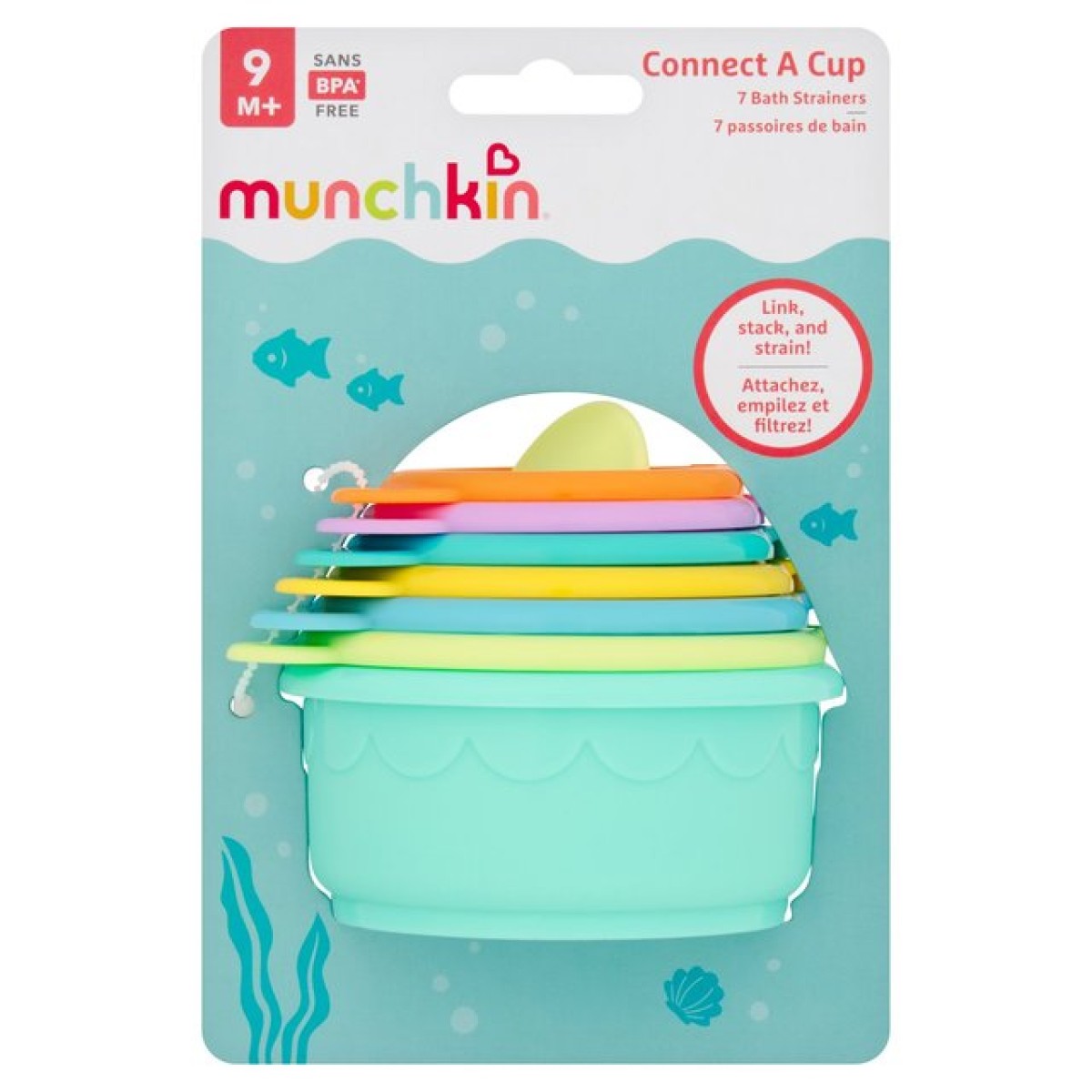 Munchkin | Connect a Cup Bath Toy Εκπαιδευτικό Παιχνίδι Μπάνιου 9m+ | 1τμχ