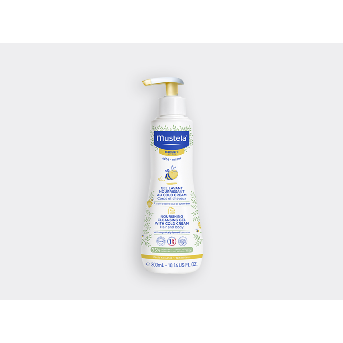Mustela | Gentle Cleansing Gel Τζελ Καθαρισμού για Μαλλιά & Σώμα Ξηρό Δέρμα με Βιολογικό Κερί Μέλισσας | 300ml