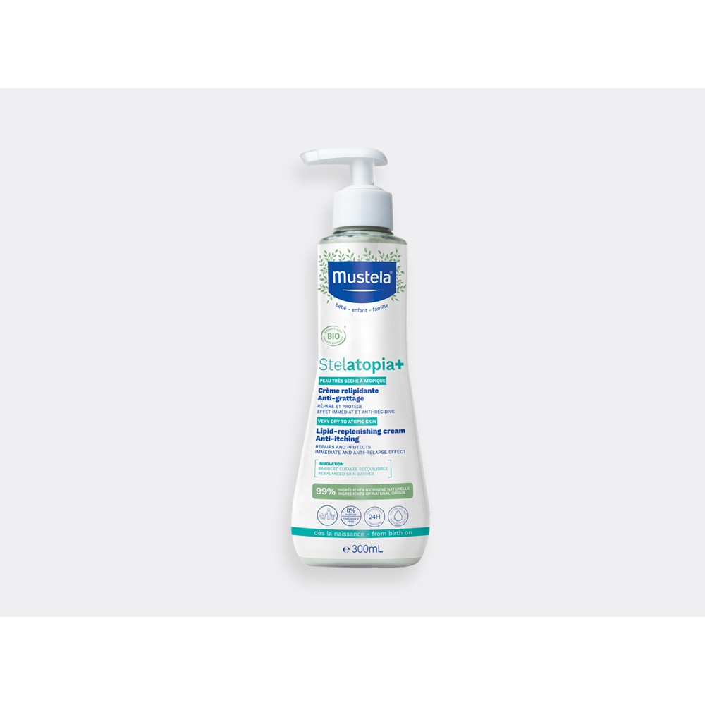 Mustela | Stelatopia+ Lipid-Replenishing Cream Κρέμα Αναπλήρωσης Λιπιδίων Κατά του Κνησμού για Πρόσωπο & Σώμα | 300ml