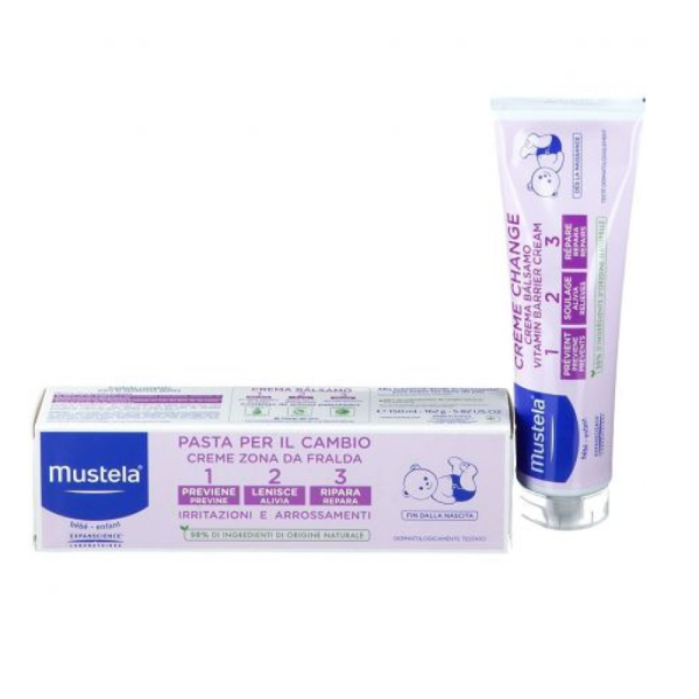 Mustela | Bebe Vitamin Barrier Creme 1-2-3 Καθημερινή Κρέμα για την Αλλαγή της Πάνας | 150ml