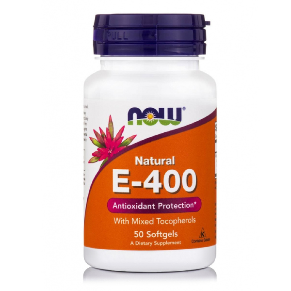 Now |  E-400IU Mixed Tocopherols/Unsterified | Συμπλήρωμα Διατροφής με Αντιοξειδωτικές Ιδιότητες  | 50Softgels.