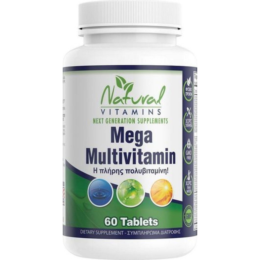 Natural Vitamins | Mega Multivitamin | 60 tabs