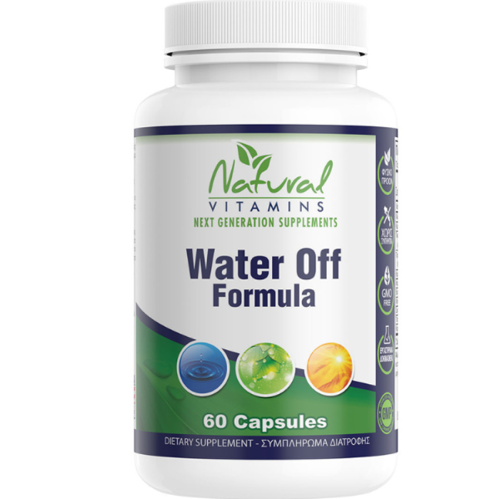 Natural Vitamins | Water Off Formula Συμπλήρωμα με Διουρητική Δράση | 60 κάψουλες