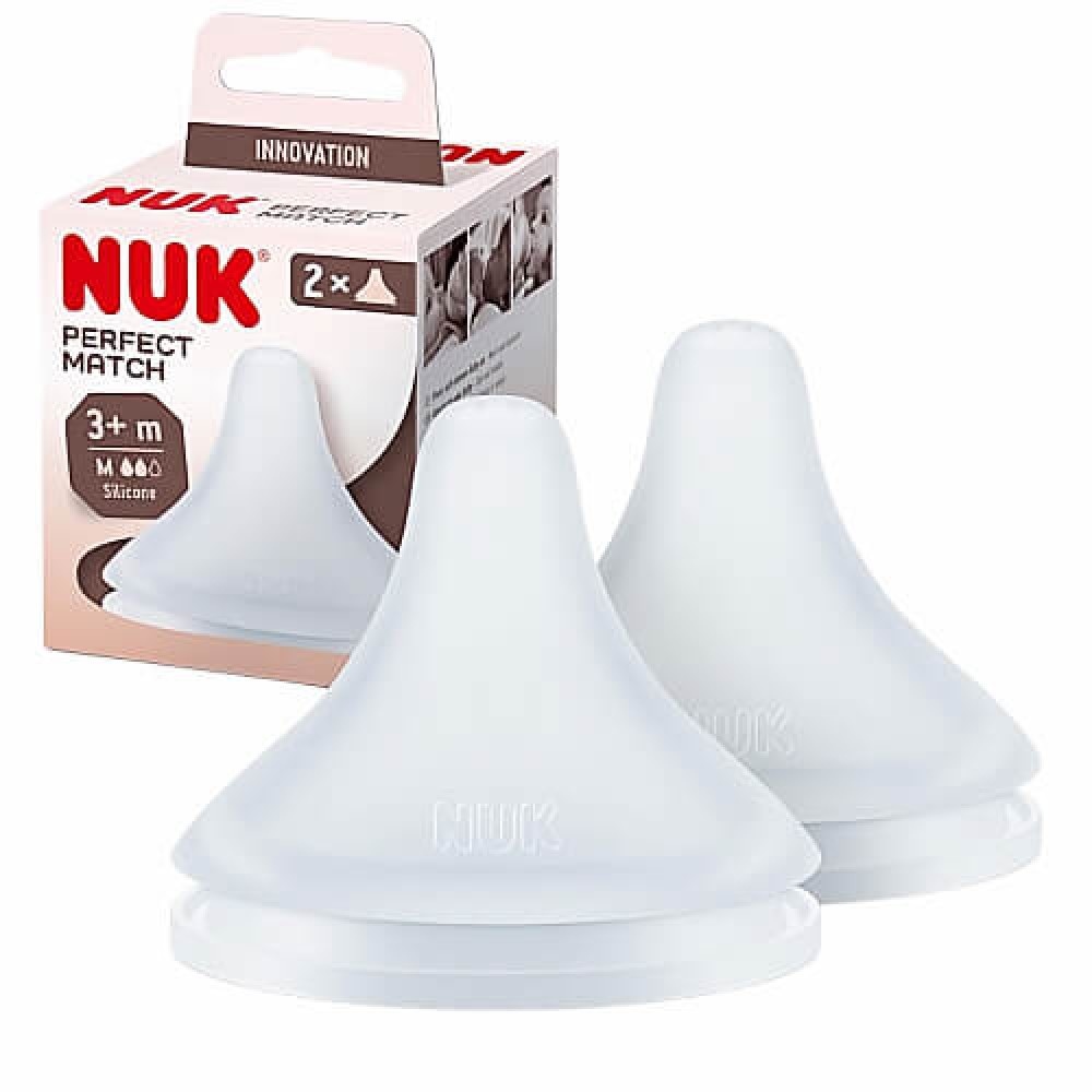 Nuk | Perfect Match Θηλή Σιλικόνης Μέγεθος M 3m+ | 2τεμ
