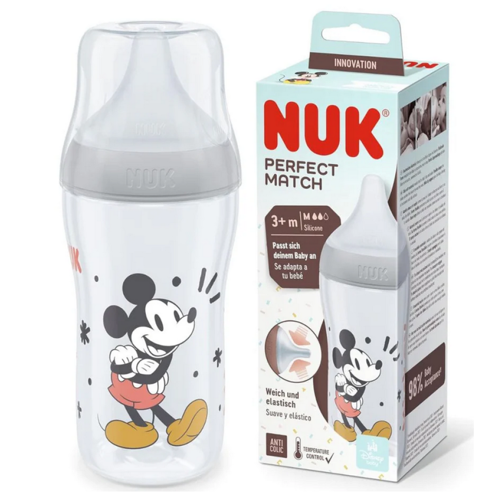 Nuk | Perfect Match Disney Mickey Πλαστικό Μπιμπερό 3m+ | 260ml Nuk | Perfect Match Disney Mickey Πλαστικό Μπιμπερό 3m+ | 260ml