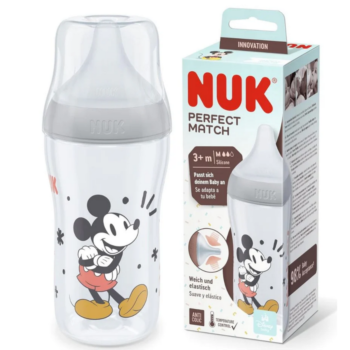 Nuk | Perfect Match Disney Mickey Πλαστικό Μπιμπερό 3m+ | 260ml