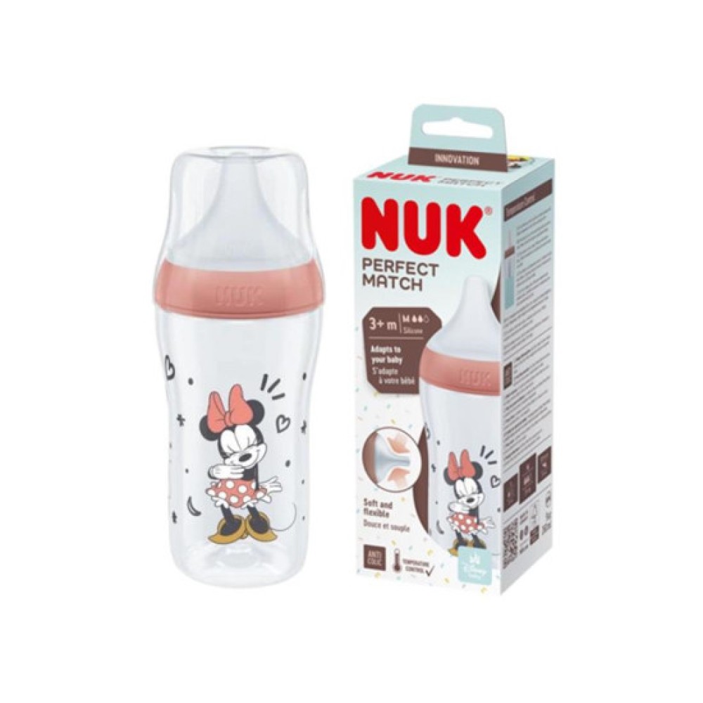 Nuk | Perfect Match Disney Minnie Πλαστικό Μπιμπερό 3m+ | 260ml Nuk | Perfect Match Disney Minnie Πλαστικό Μπιμπερό 3m+ | 260ml