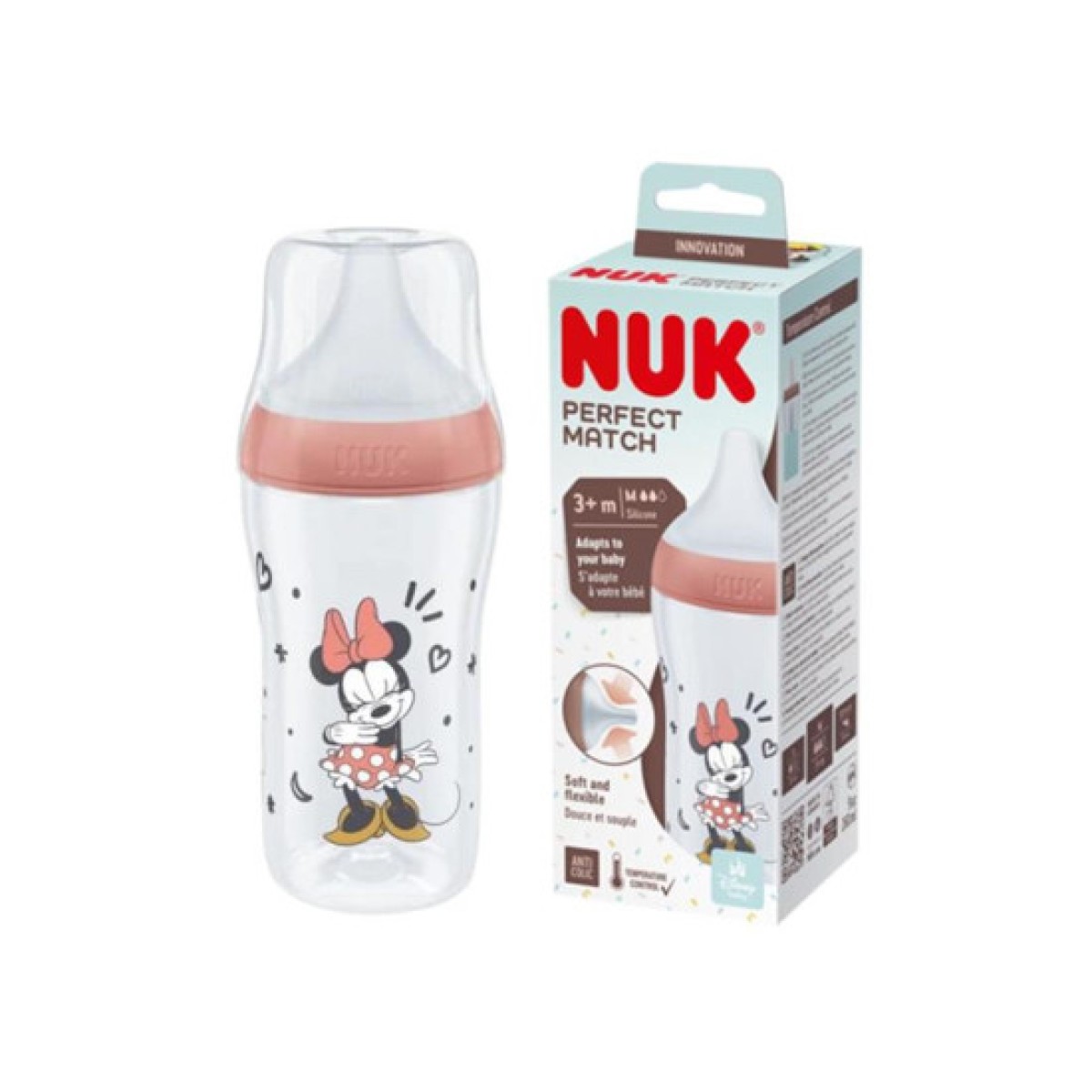 Nuk | Perfect Match Disney Minnie Πλαστικό Μπιμπερό 3m+ | 260ml
