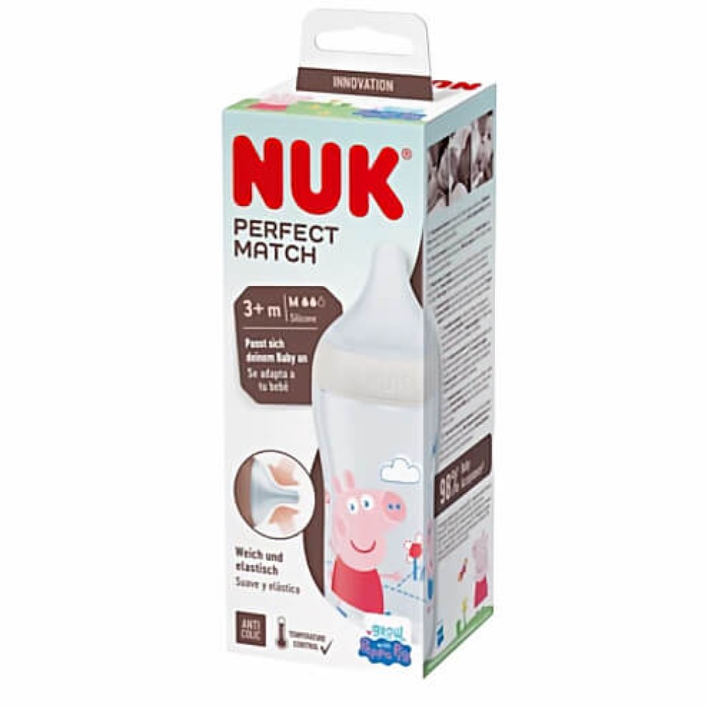 Nuk | Perfect Match Peppa Pig Πλαστικό Μπιμπερό 3m+ | 260ml Nuk | Perfect Match Peppa Pig Πλαστικό Μπιμπερό 3m+ | 260ml