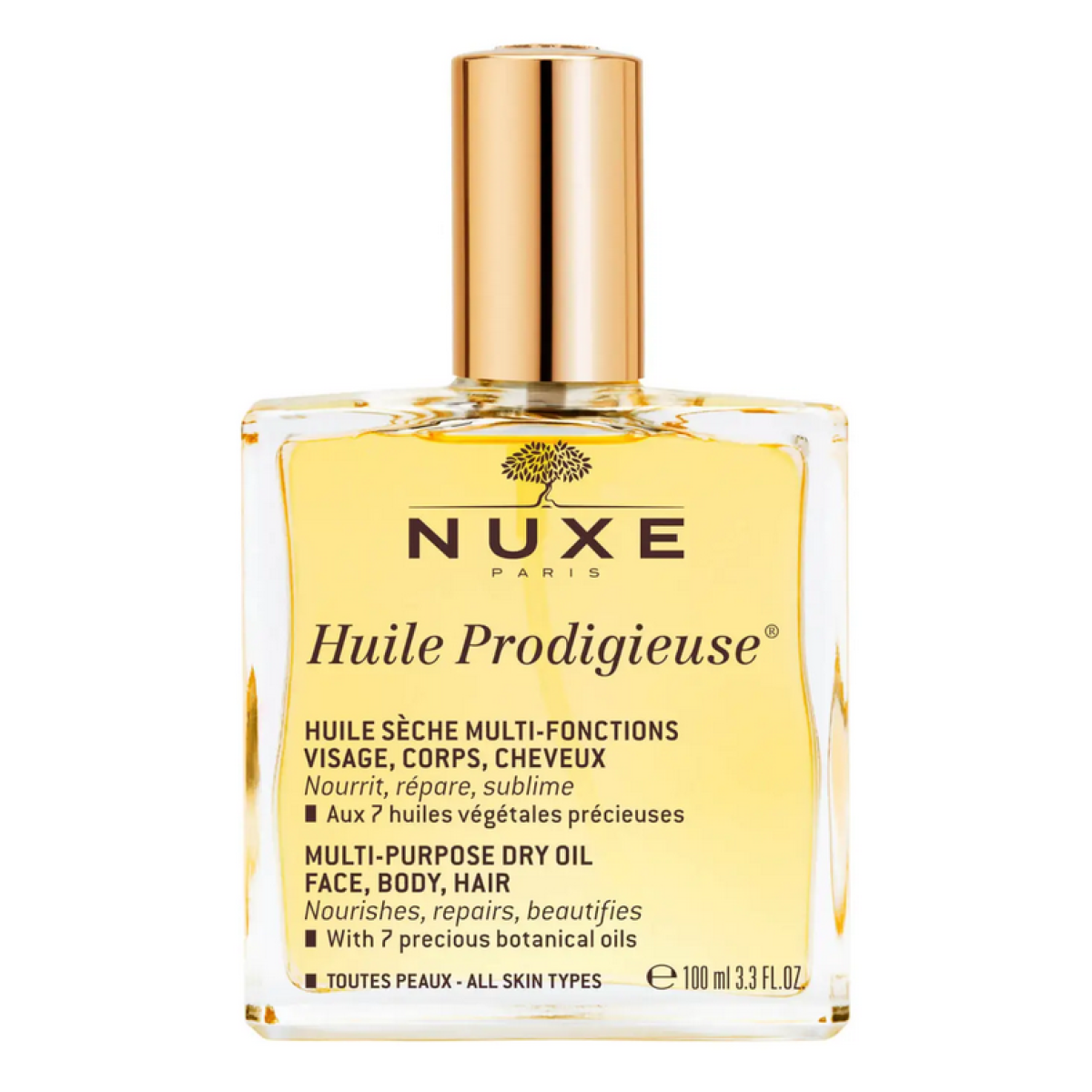 Nuxe | Huile Prodigieuse Multi-Purpose Βιολογικό και Ξηρό Έλαιο Monoi για Πρόσωπο, Μαλλιά και Σώμα | 100ml