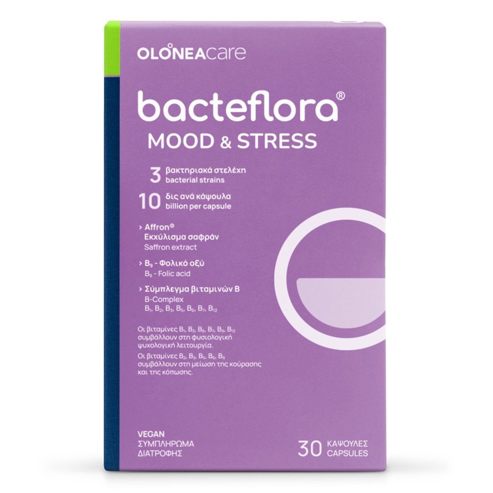 Olonea | Bacteflora Mood & Stress για τη Διάθεση και τη Διαχείριση του Stress | 30 κάψουλες 