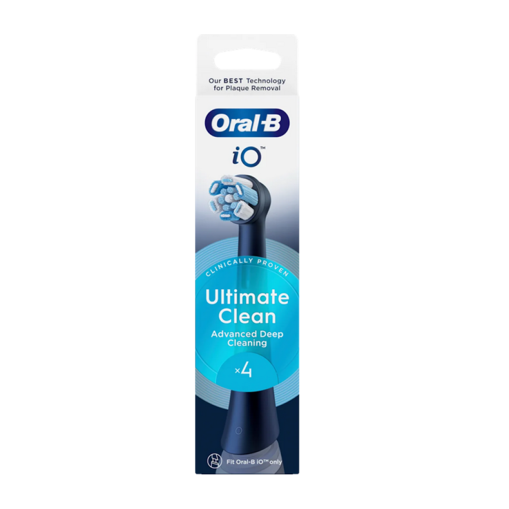 Oral-B | iO Ultimate Clean Black Ανταλλακτικές Κεφαλές Ηλεκτρικής Οδοντόβουρτσας | 4τεμ