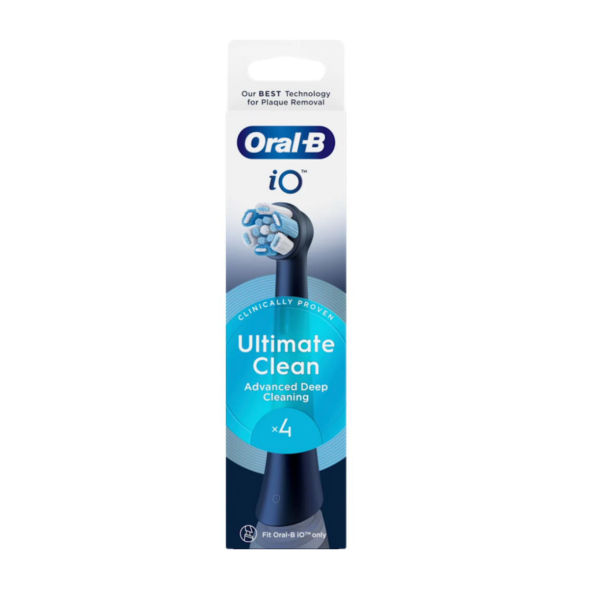 Oral-B | iO Ultimate Clean Black Ανταλλακτικές Κεφαλές Ηλεκτρικής Οδοντόβουρτσας | 4τεμ