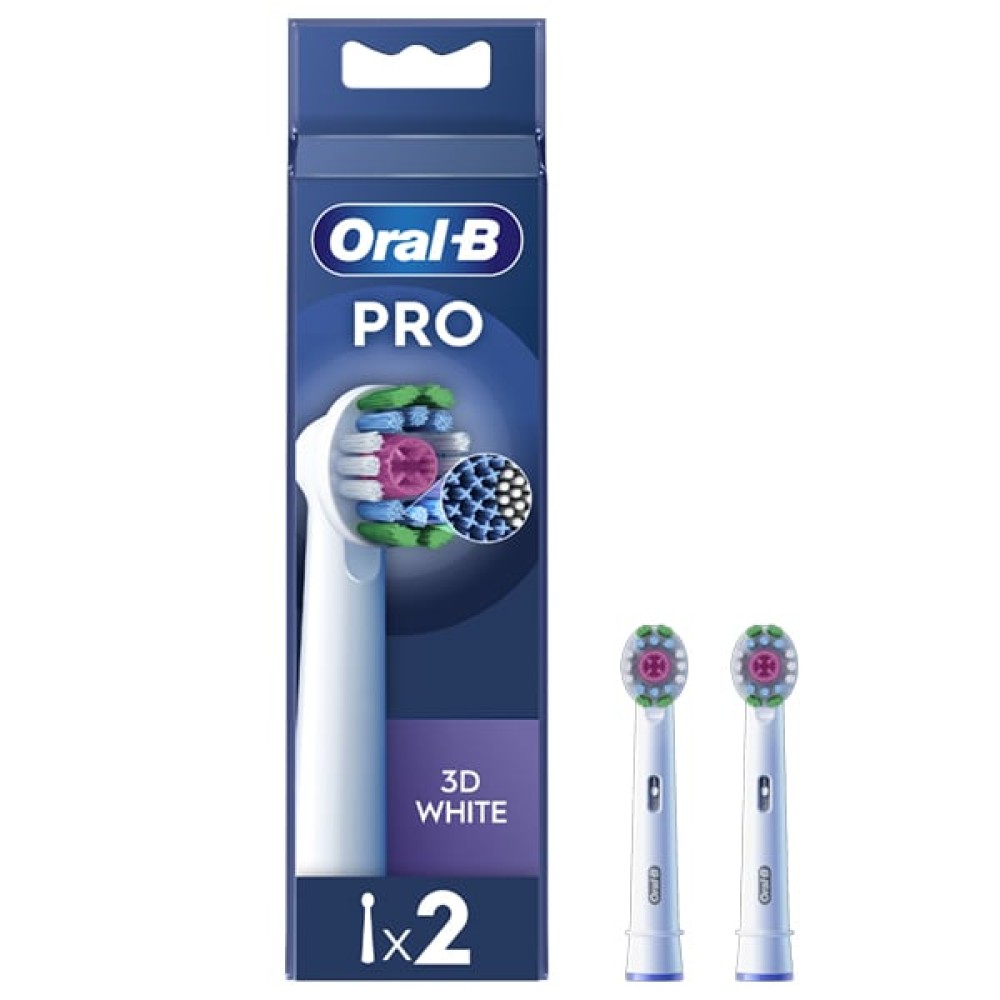 Oral-B | Pro 3D White Ανταλλακτικά Ηλεκτρικής Οδοντόβουρτσας | 2 τεμάχια