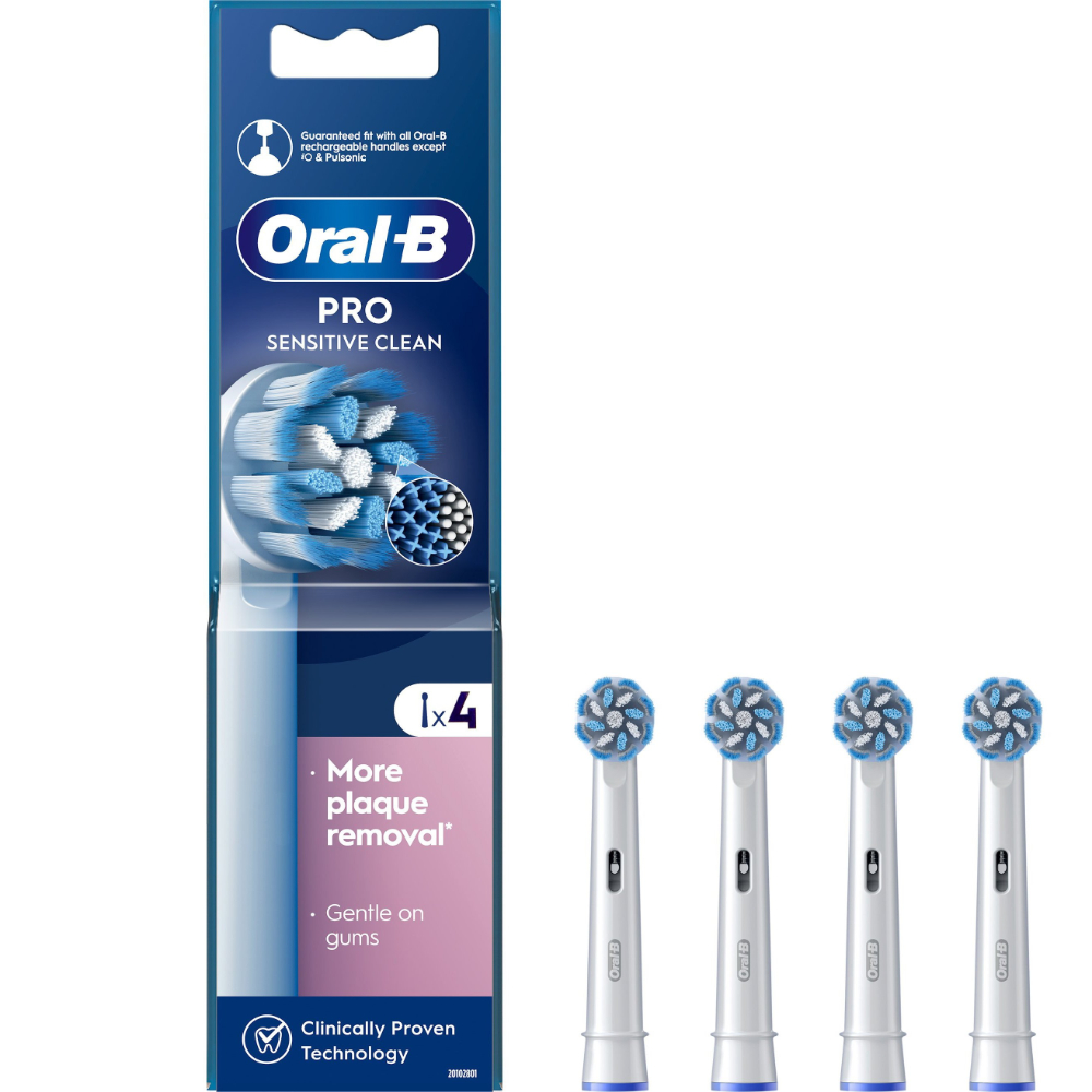 Oral-B | Pro Sensitive Clean Ανταλλακτικές Κεφαλές Ηλεκτρικής Οδοντόβουρτσας | 4τεμ