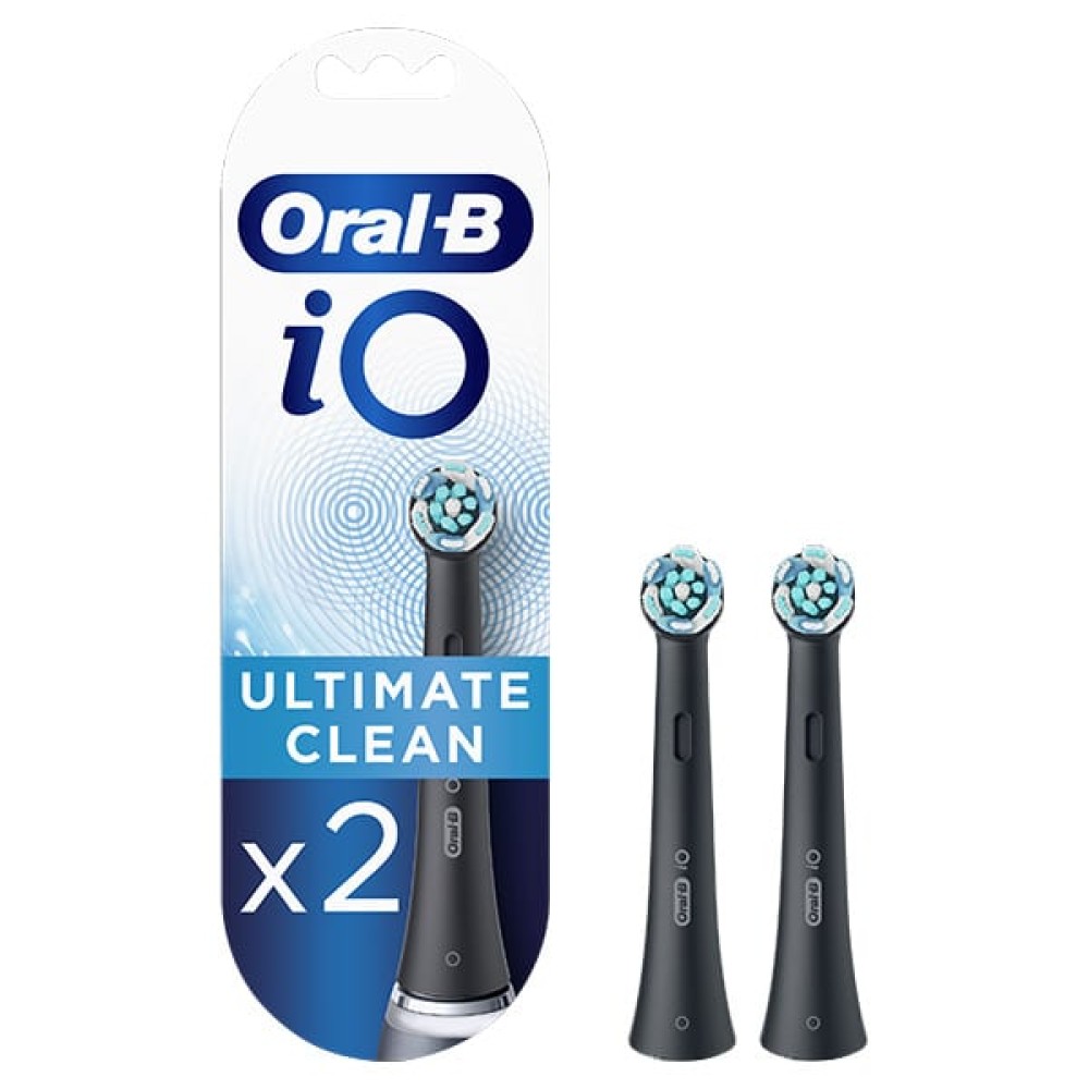 Oral-B | iO Ultimate Clean | Μαύρες Ανταλλακτικές Κεφαλές Ηλεκτρικής Οδοντόβουρτσας | 2 τμχ