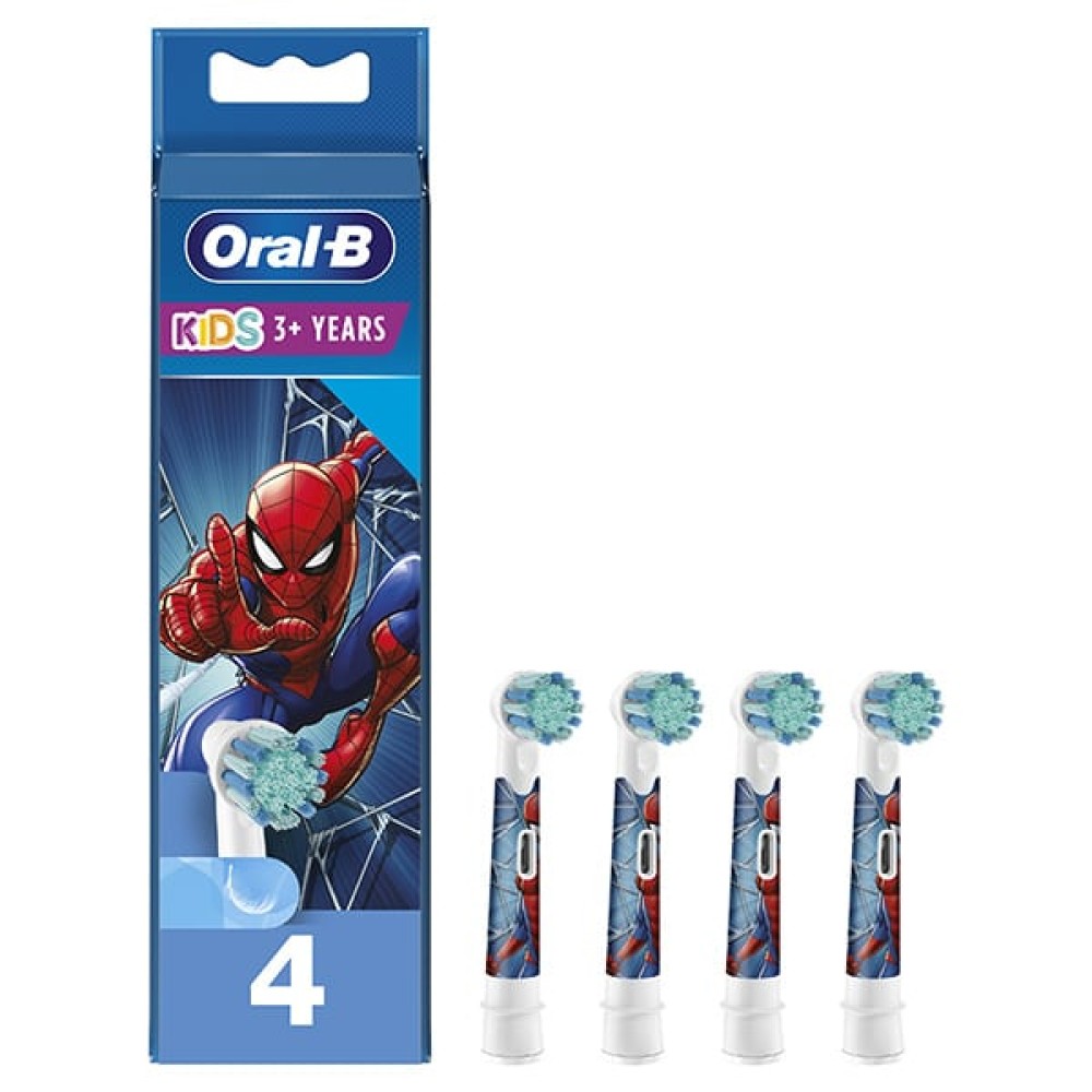 Oral-B | Ανταλλακτικές Κεφαλές Ηλεκτρικής Οδοντόβουρτσας Kids Spiderman | 4 τμχ