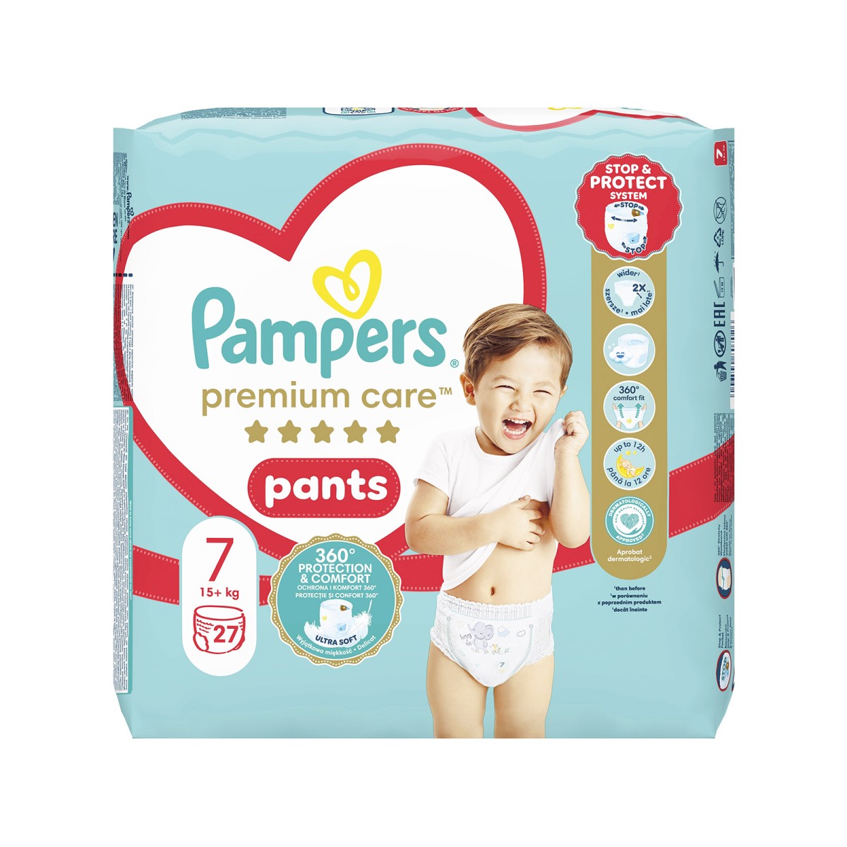 Pampers | Premium Care Pants Πάνες Βρακάκι No. 7 17+kg | 27τμχ