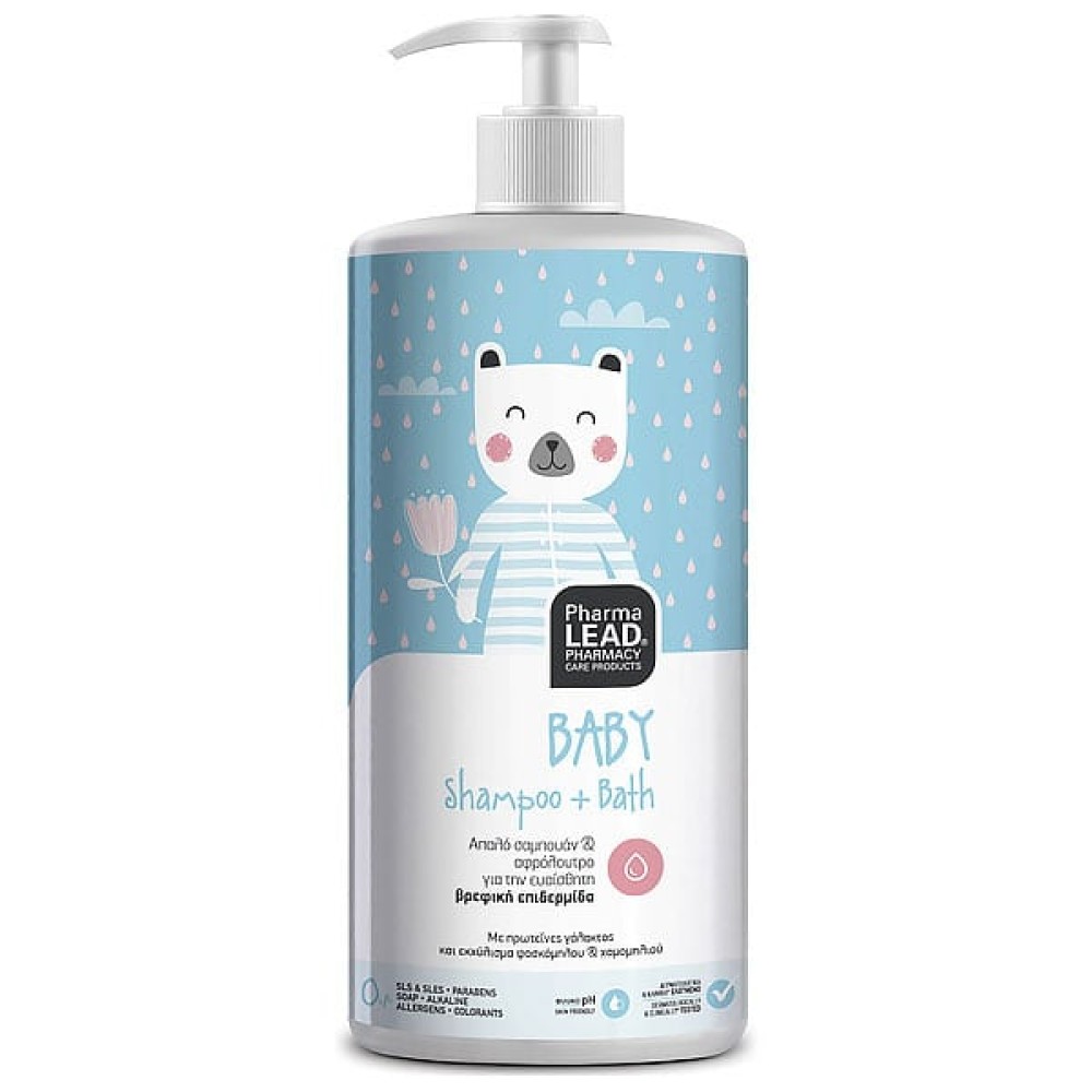 Pharmalead | Baby Shampoo και Bath | Βρεφικό Σαμπουάν - Αφρόλουτρο με Πρωτεΐνες Γάλακτος , Εκχύλισμα Φασκόμηλου και Χαμομηλιού | 1Lt