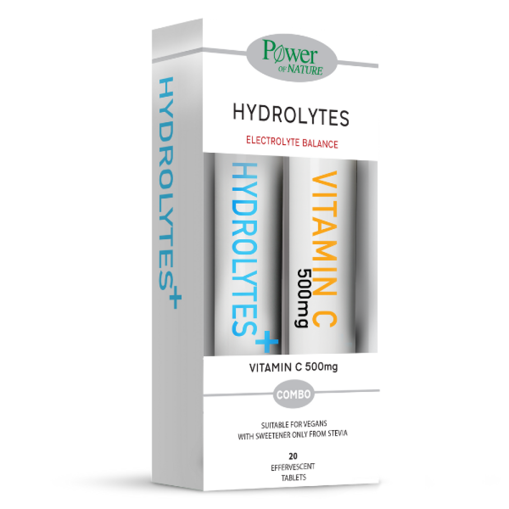 Power Health | Hydrolytes Συμπλήρωμα Διατροφής Ηλεκτρολυτών 20αναβρ. Δισκία & ΔΩΡΟ Vitamin C 500mg 20αναβρ. δισκία