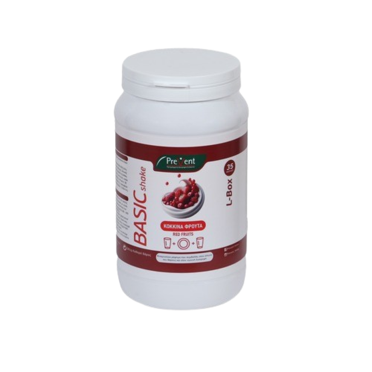 PreVent | Basic Shake L - Box Συμπλήρωμα για Αδυνάτισμα Red Fruits | 581gr 