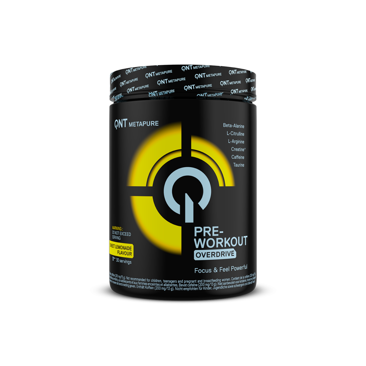 QNT | Pre-Workout Overdrive Sweet Lemonade Γεύση Λεμόνι | 390gr