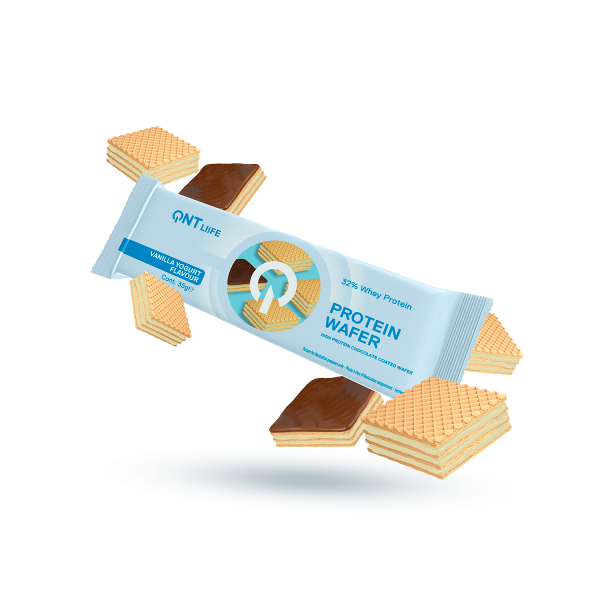 QNT | 32% Whey Protein Wafer Bar Vanilla Yoghurt | 35gr  QNT | 32% Whey Protein Wafer Bar Vanilla Yoghurt | 35gr