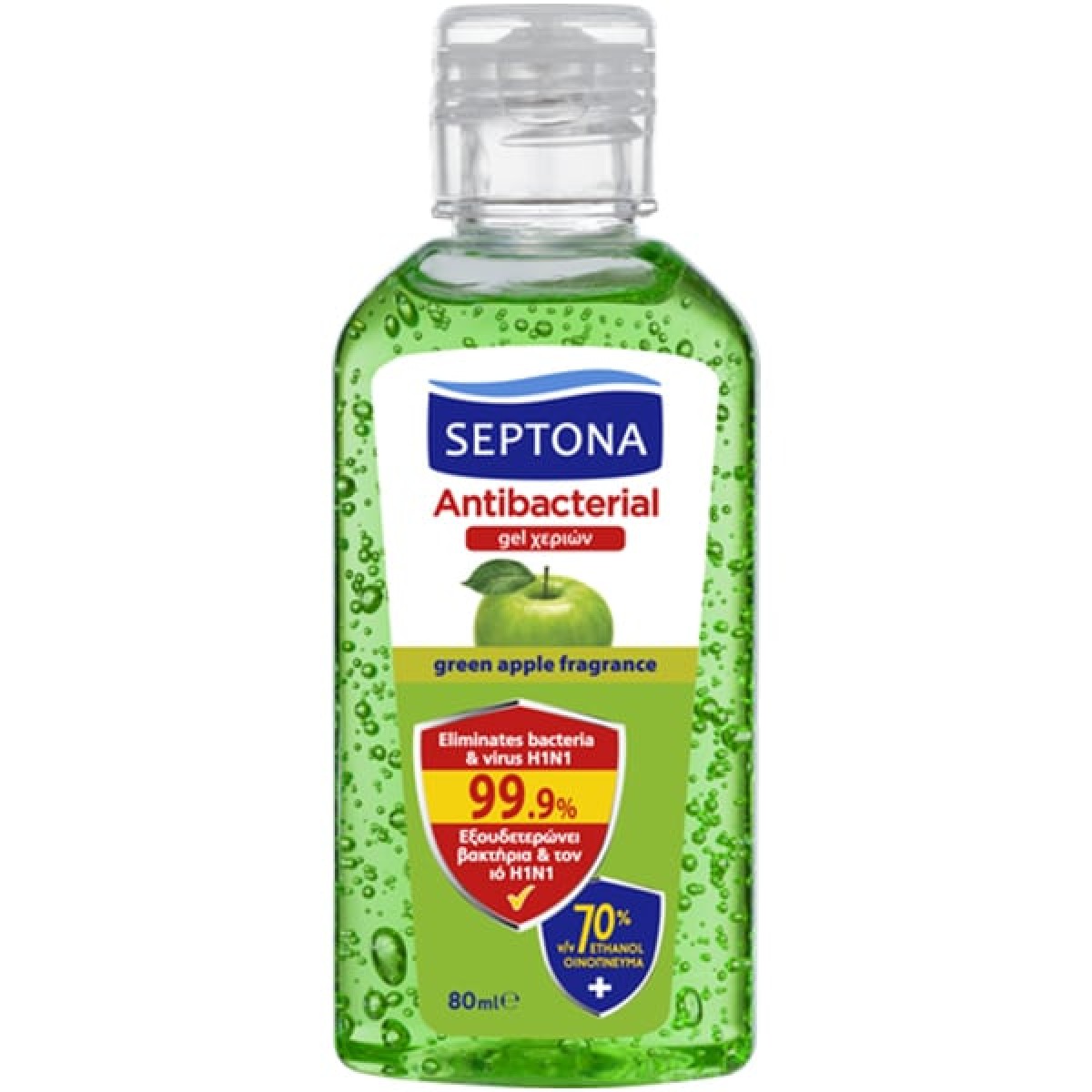 Septona | Αντισηπτικό Gel Καθαρισμού Χεριών με Άρωμα Μήλο | 80ml 