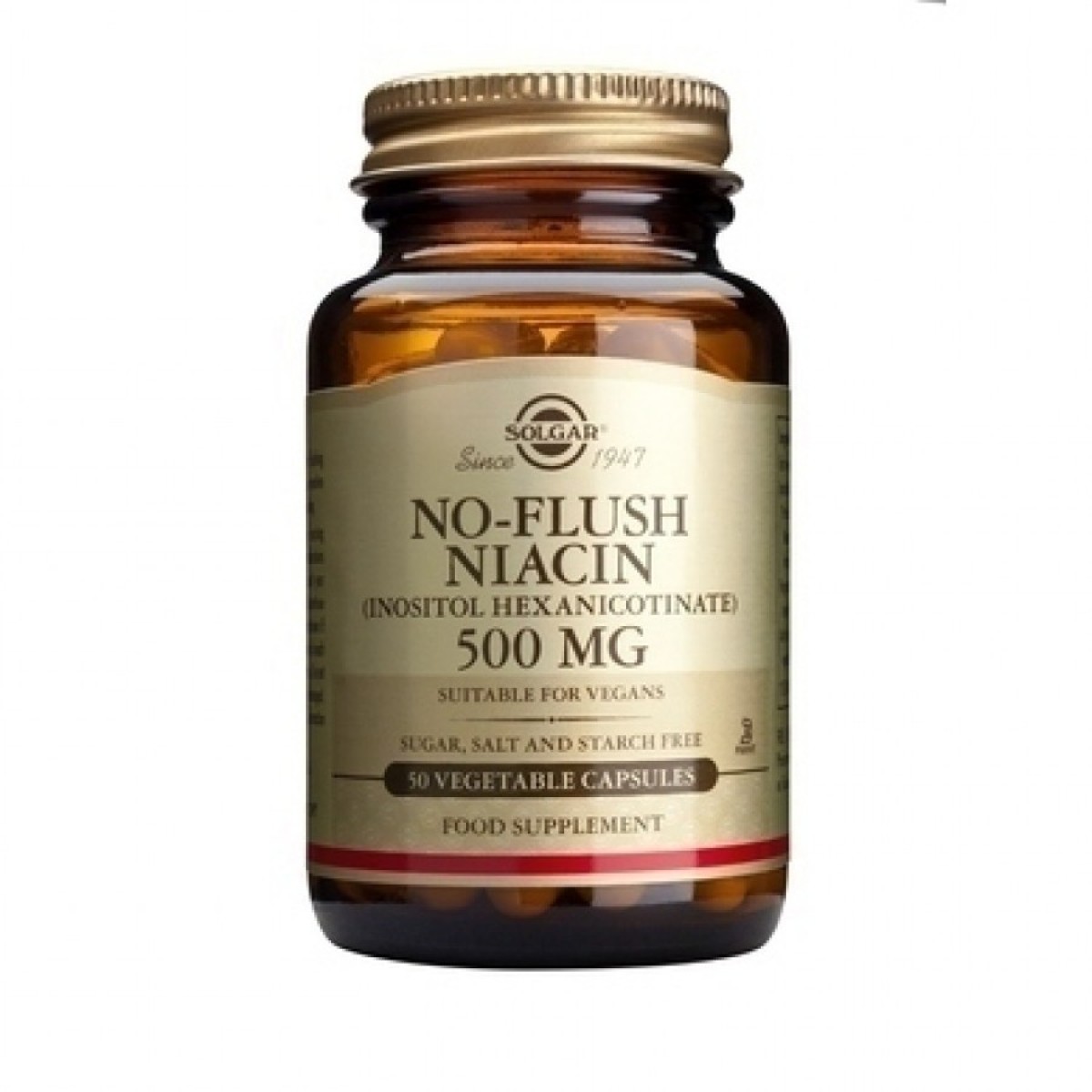 Solgar | No-Flush Niacin 500mg Νιασίνη (Βιταμίνη Β3) | 50caps