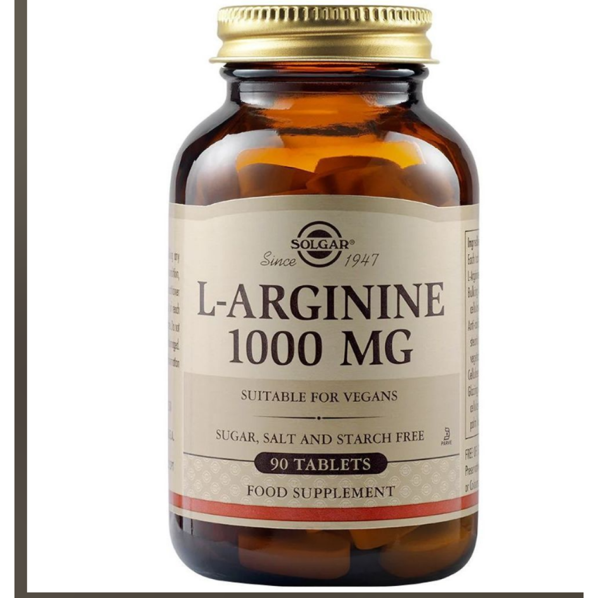 Solgar | L-Arginine 1000mg Συμπλήρωμα Διατροφής με Αργινίνη | 90tabs