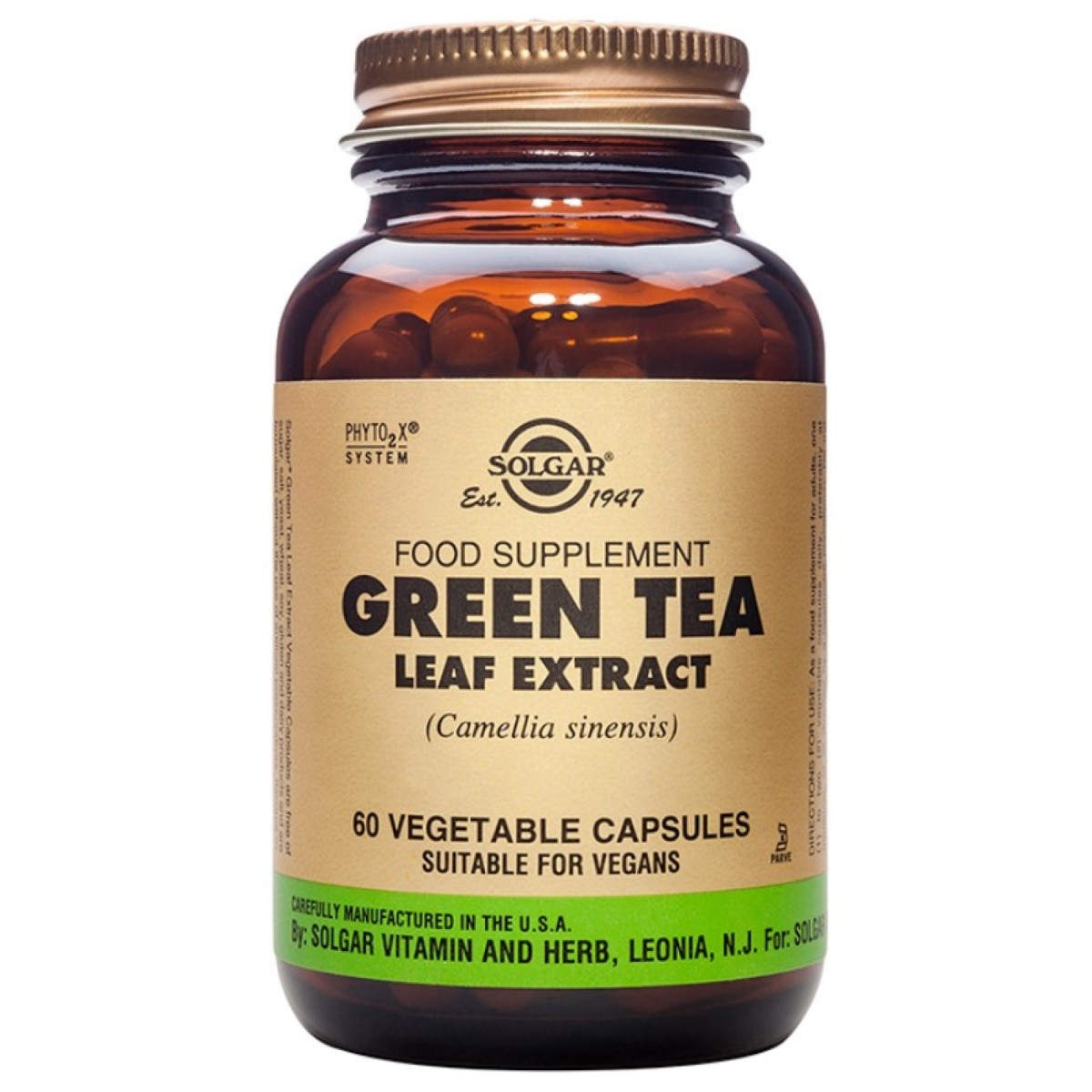 Solgar | Green Tea Extract Συμπλήρωμα Διατροφής Αντιοξειδωτικών με Πράσινο Τσάι | 60 Φυτικές Κάψουλες