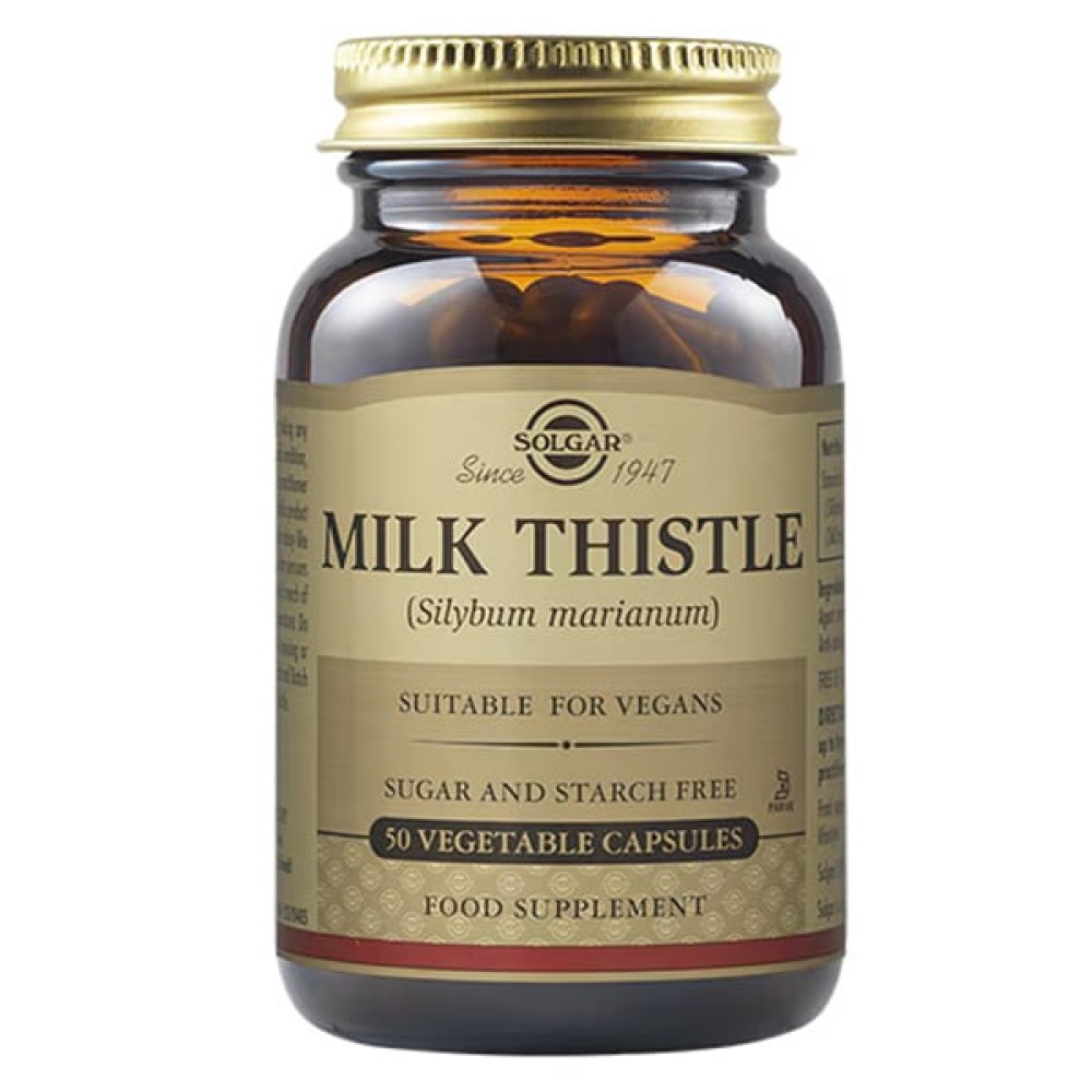Solgar | Milk Thistle Συμπλήρωμα Διατροφής Mε Γαϊδουράγκαθο Για Προστασία Tου Ήπατος | 50veg.caps