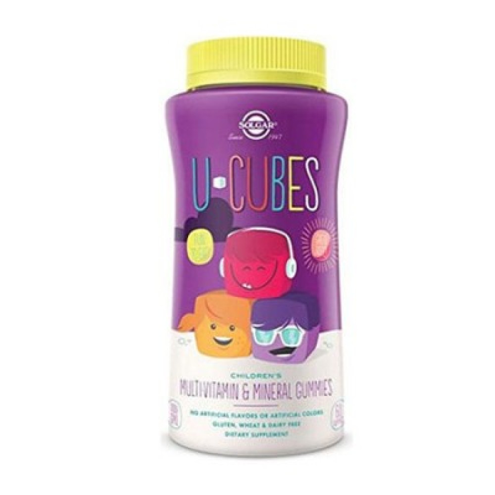 Solgar | U-Cubes | Παιδικές Πολυβιταμίνες με γεύση Κεράσι, Σταφύλι και Πορτοκάλι | 60 Μασώμενα Ζελεδάκια