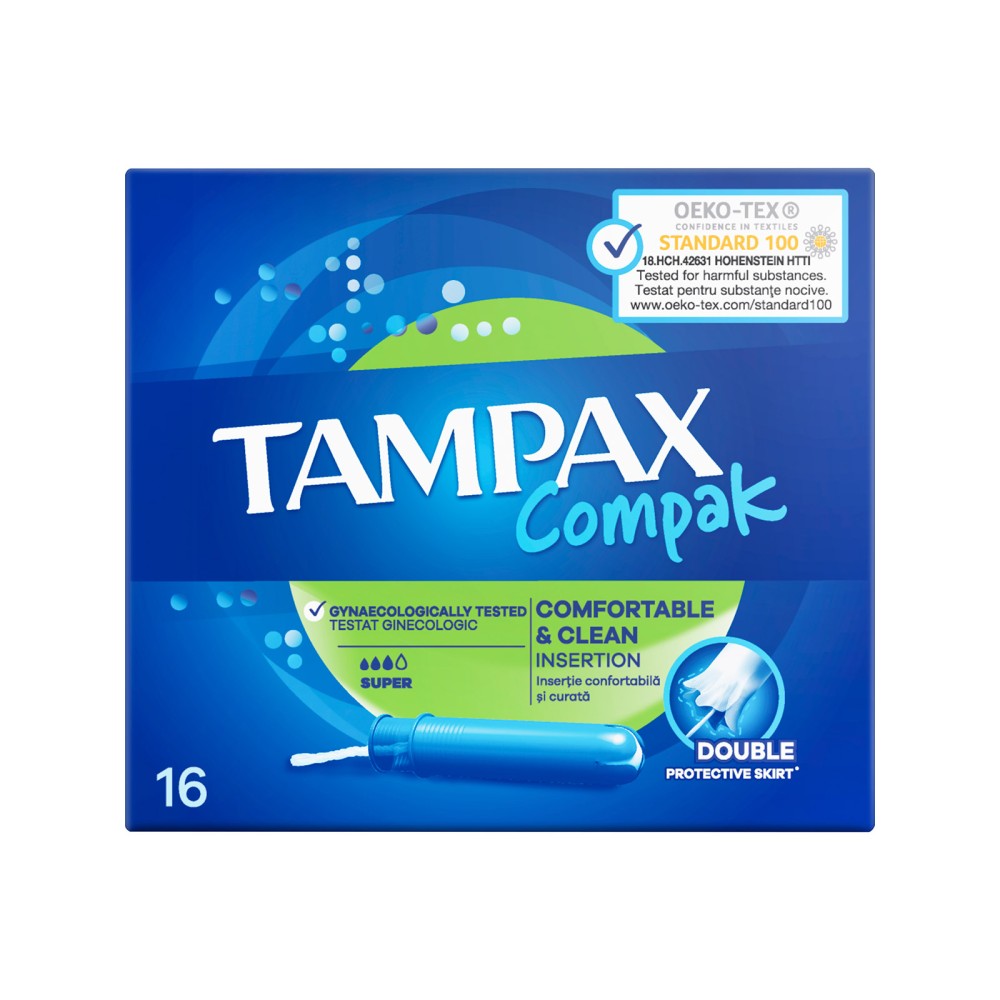 Tampax | Compak Super Ταμπόν Με Απλικατέρ | 16τμχ