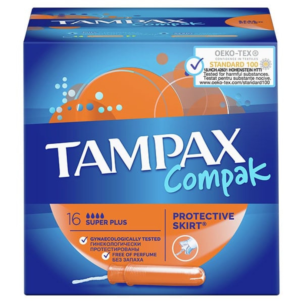 Tampax | Compak Super Plus Ταμπόν με Απλικατέρ | 16τμχ