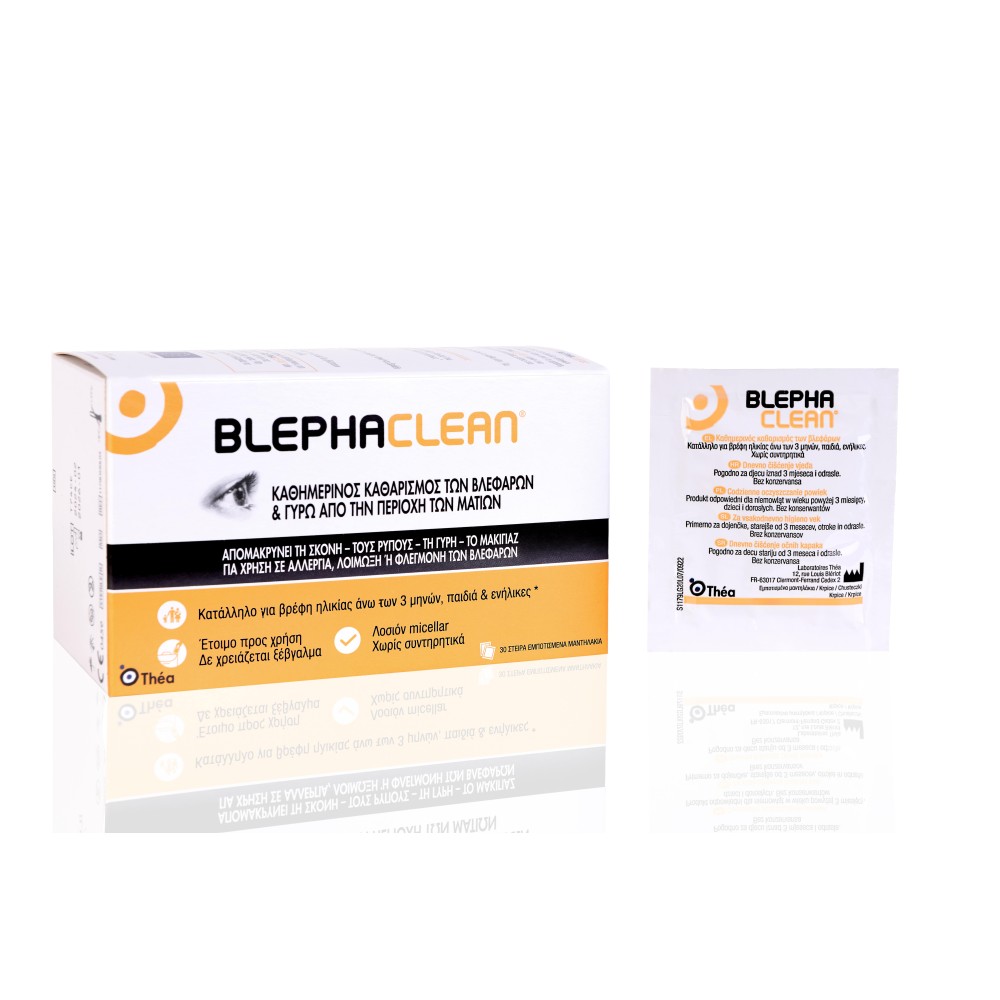 Thea | Blephaclean Μαντηλάκια Καθαρισμού των Βλεφάρων & της Περιοχής των Ματιών | 30τεμ Thea | Blephaclean Μαντηλάκια Καθαρισμού των Βλεφάρων & της Περιοχής των Ματιών | 30τεμ