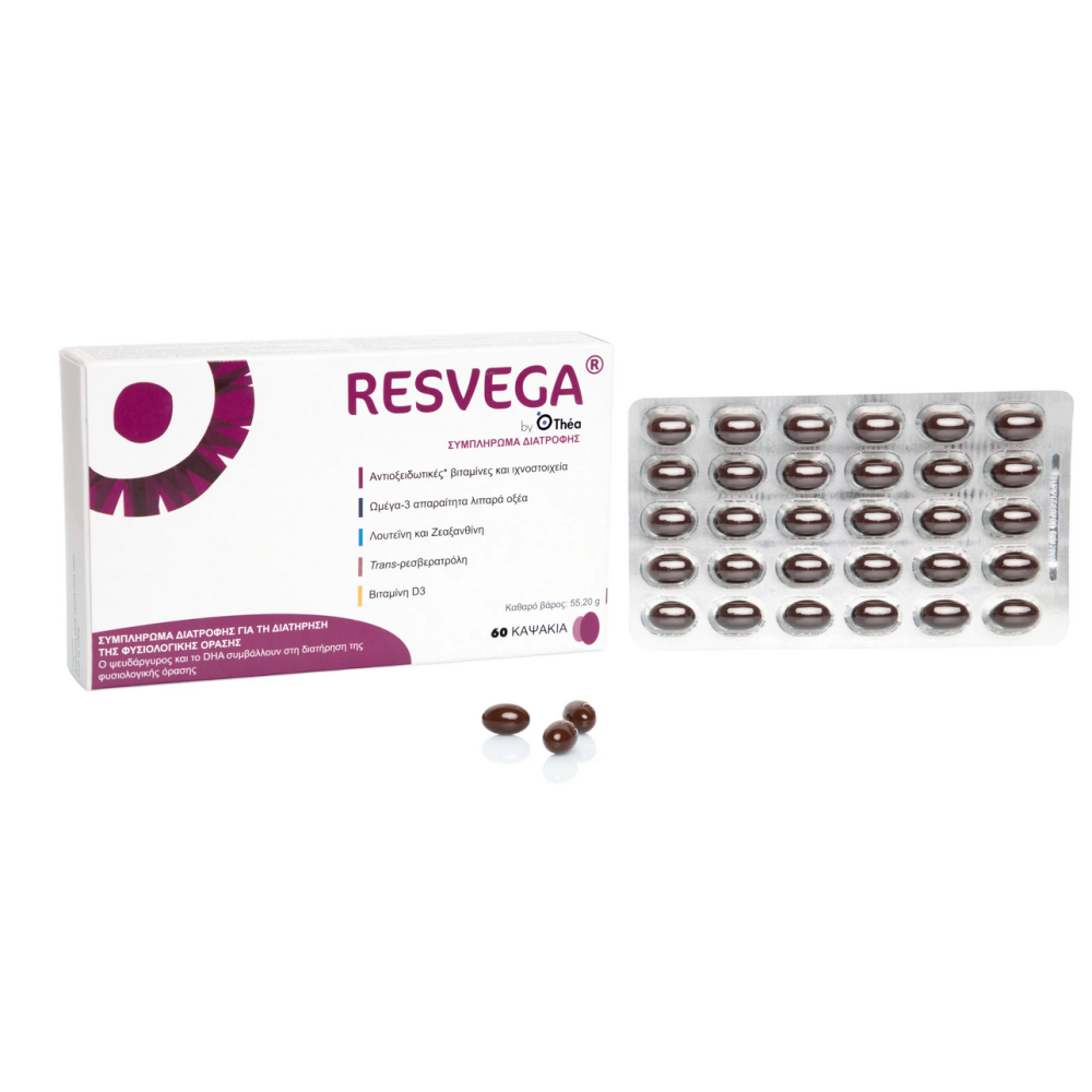 Thea | Resvega Συμπλήρωμα Διατροφής για την Υγεία των Ματιών | 60 Κάψουλες Thea | Resvega Συμπλήρωμα Διατροφής για την Υγεία των Ματιών | 60 Κάψουλες