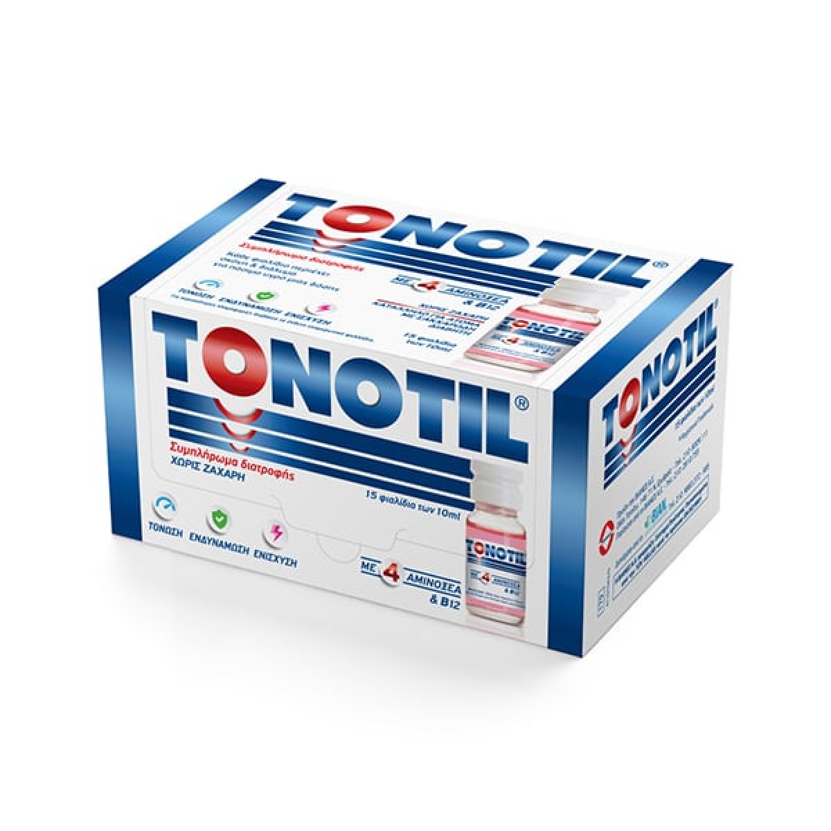 Tonotil |  Συμπλήρωμα Διατροφής με 4 Αμινοξέα και  B12 | 15 Φιαλίδια των 10ml