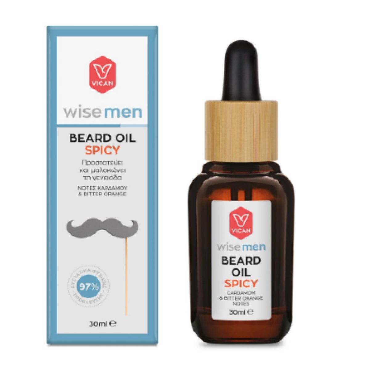 Wise Men | Beard Oil Spicy | Μαλακτικό Λαδάκι για τη Γενειάδα| 30ml