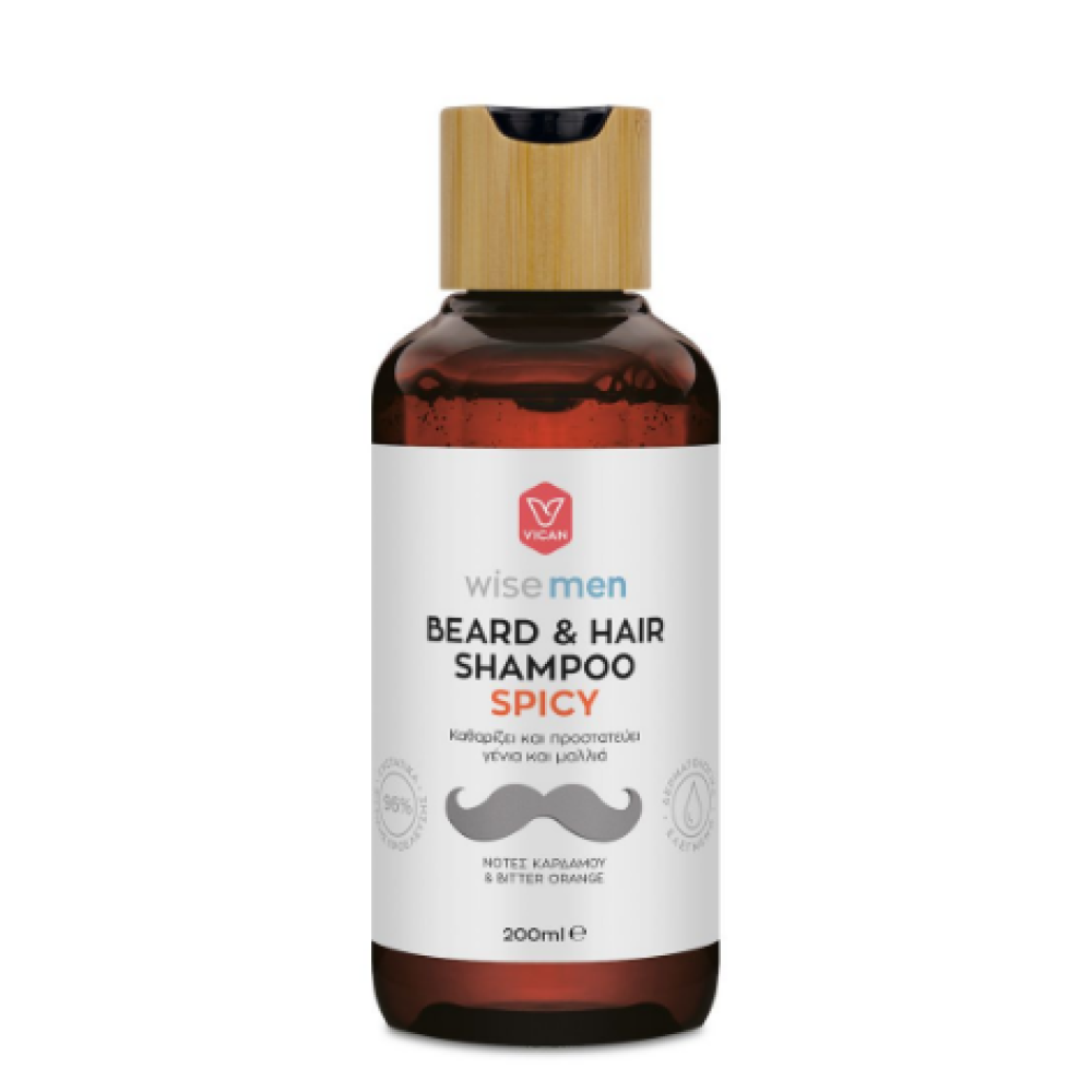 Wise Men | Beard & Hair Shampoo Spicy | Σαμπουάν για τα Μαλλιά & τη Γενειάδα | 200ml
