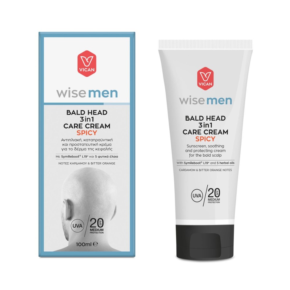 Wise Men | Bald Head 3in1 | Care Cream Spicy  | Αντιηλιακή Κρέμα για το Δέρμα της Κεφαλής | SPF20 | 100ml