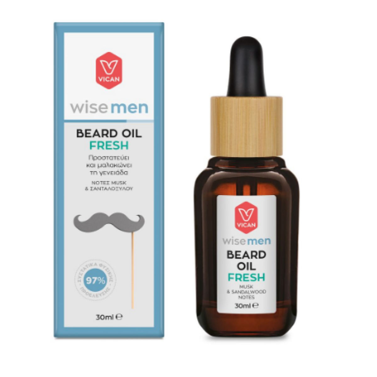 Wise Men | Beard Oil Fresh | Μαλακτικό Λαδάκι για τη Γενειάδα| 30ml