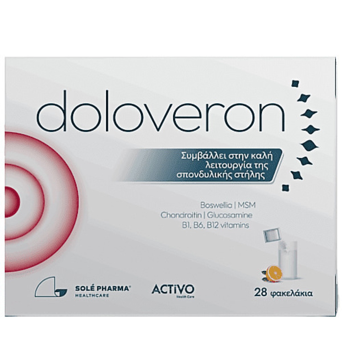 Doloveron | Συμπλήρωμα για την Καλή Λειτουργία της Σπονδυλικής Στήλης | 28 Φακελίσκοι Doloveron | Συμπλήρωμα για την Καλή Λειτουργία της Σπονδυλικής Στήλης | 28 Φακελίσκοι